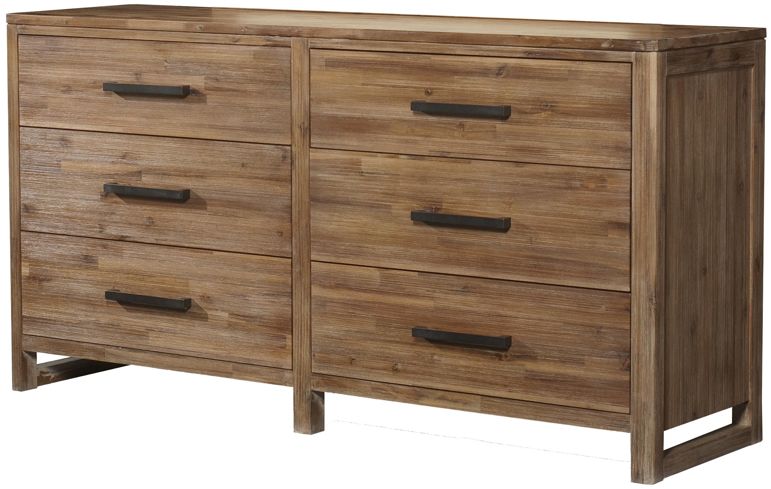 Cresent Fine Furniture Waverly SixDrawer Modern Rustic Dresser with